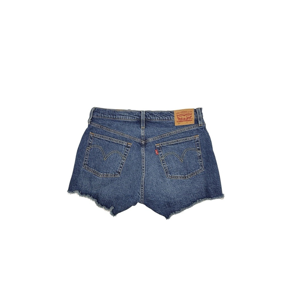Levi's 501 Women's Blue Denim Cut Off Shorts W32 5-Pocket Button Fly